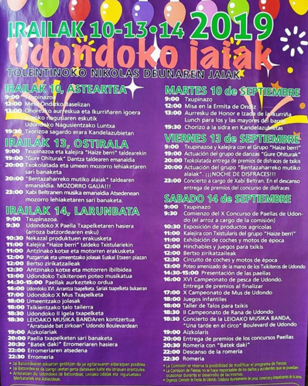 Fiestas Udondo, Leioa 2019
